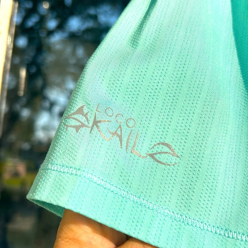 Loco Skailz fishing shirt, men’s, size small, aqua blue color - Picture 3 of 8